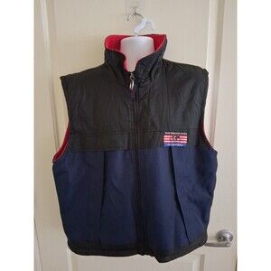 ABC Wide World of Sports Vest Mens Sz XL Blue Zip Vtg 90s Television Jim McKay
